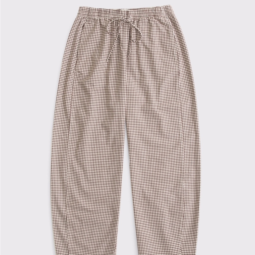 Abercrombie & Fitch Checkered Pants - Brown and White